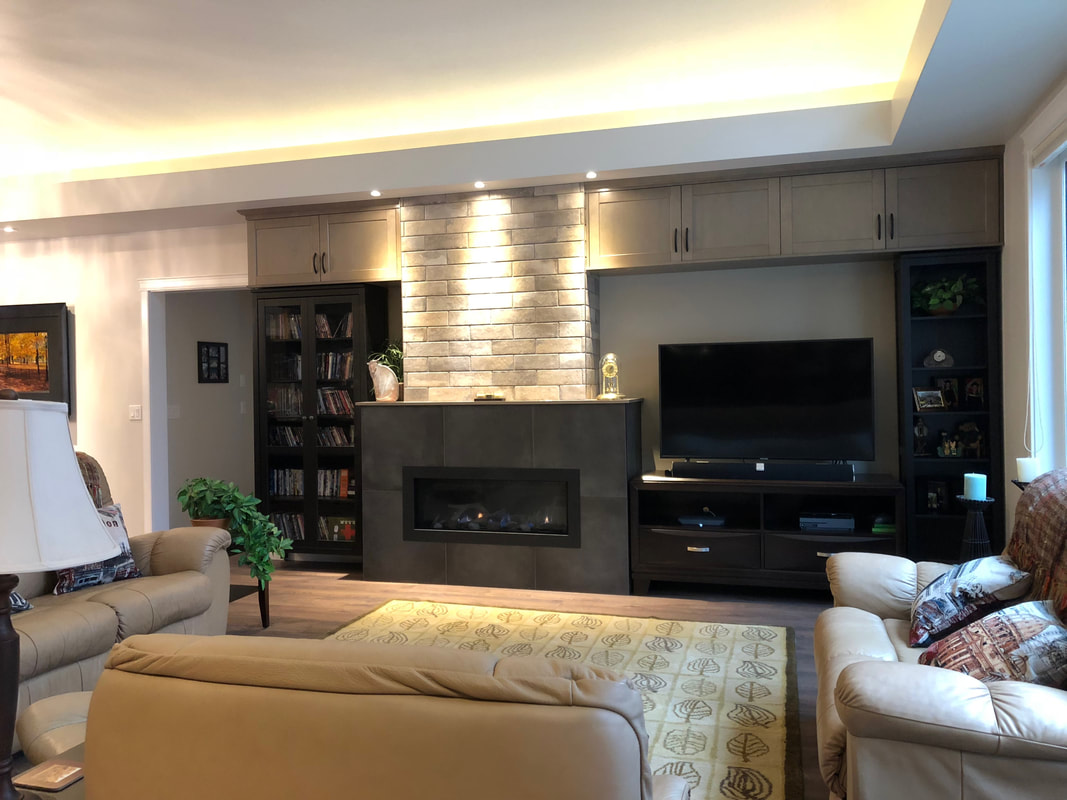 Built in cabinetry designed around furniture
